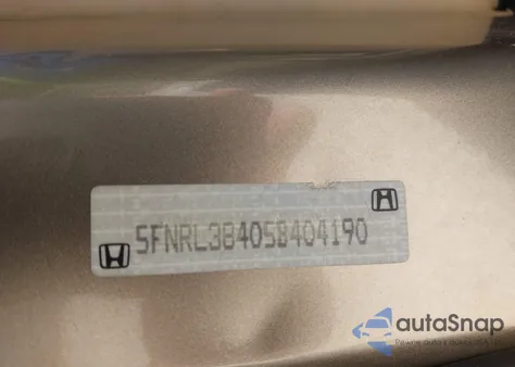 2005 Honda Odyssey Ex z USA, uszkodzony, nr VIN 5FNRL38405B404190